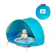 Бассейн-палатка детская автоматическая теневая малышковая палатка с бассейном голубая с УФ-покрытием