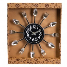 Настенные часы  "Ложки и вилки" для столовых, гостиных комнат,  баров и кафе