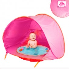 Бассейн-палатка детская автоматическая теневая малышковая палатка с бассейном розовая с УФ-покрытием