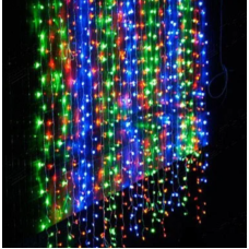 Светодиодная гирлянда водопад на прозрачном проводе 400 (240 LED) ламп мультицвет, 2.20*2 метра G-48