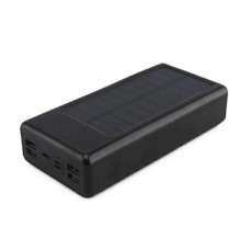 Внешний аккумулятор для заряда портативных устройств с 4 USB для зарядки. Power Bank SOLAR 20000mAh с солнечной панелью и кабелями для зарядки