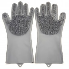 Силиконовые многофункциональные перчатки для мытья и чистки Magic Silicone Gloves Серые