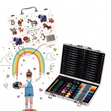 Художественные принадлежности для детей в металлическом чемодане, детский набор для рисования и творчества на 84 предмета AV-84