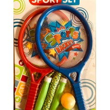 Теннисный набор для маленькой принцессы Sports Boom Ball две разноцветные ракетки, 2 мячика и скакалка