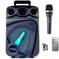 Портативная колонка Kimiso QS-823 Bluetooth, с микрофоном для караоке, FM радио, MP3, пультом и подсветкой