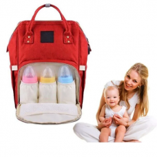Удобная сумка-рюкзак для мам MOTHER BAG el-1230 КРАСНАЯ