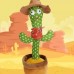 Поющий песни Кактус-Красныш повторюшка Интерактивный плюшевый танцующий  Dancing Cactus DC3 с подсветкой 120 песен, 32 см