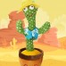 Поющий песни Кактус-Желтошапик повторюшка Интерактивный плюшевый танцующий  Dancing Cactus DC3 с подсветкой 120 песен, 32 см