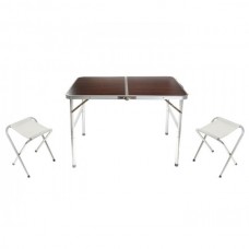 Folding Table Стол раскладной усиленный и 2 стула. Набор для пикника туристический в чемодане TA177AS