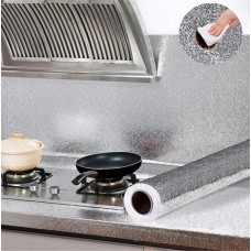 Жиростойкая защитная фольга самоклеющаяся для кухни 60см*300 см - Алюминиевая пленка для кухонных поверхностей