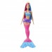 Кукла Барби Barbie Dreamtopia Mermaid Pink and Blue Hair,  русалочка-красавица, с розово-голубыми волосами, сияет словно радуга, с сгибающейся талией и ярким сменным хвостом.