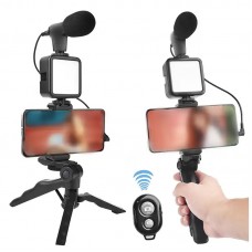Портативный комплект для видеоблога. Светодиодный LED светильник для видеосъемки. Лампа для селфи, для прямой трансляции AY49WS